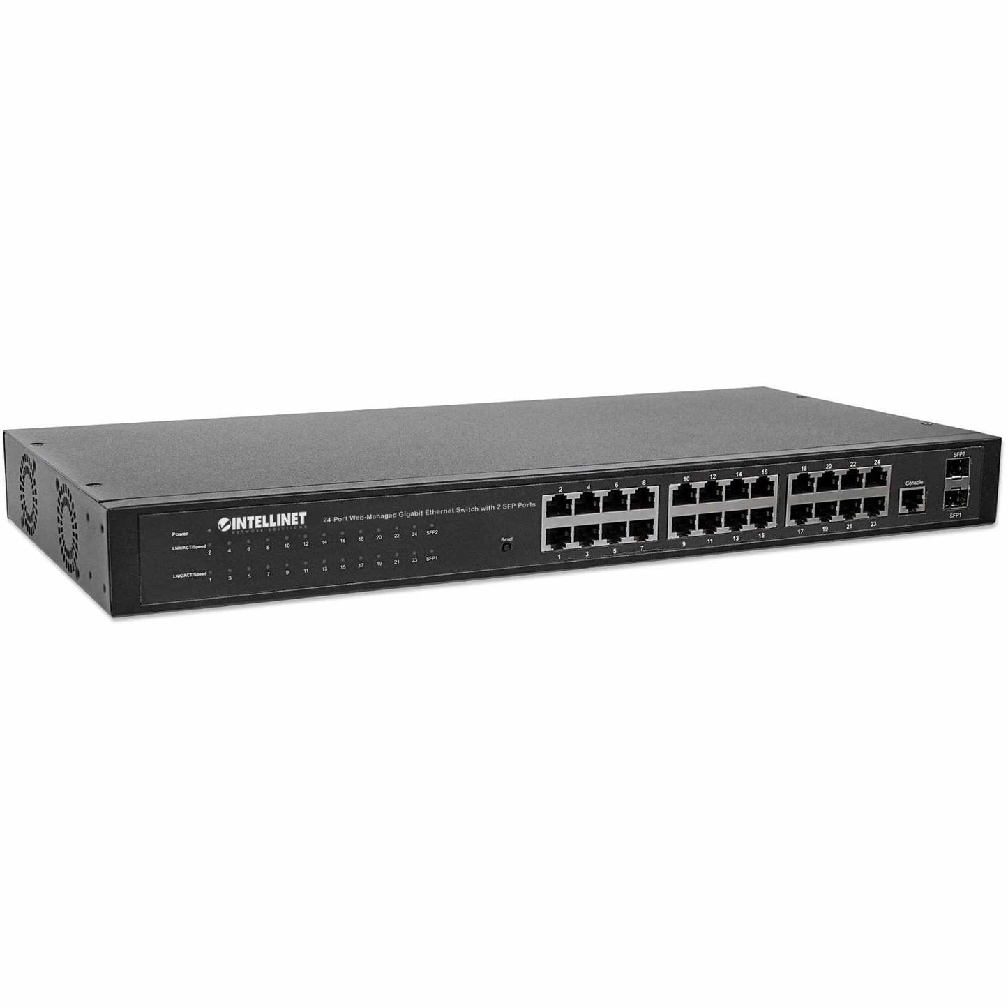Switch de 24 Puertos Gigabit Ethernet Administrable por Web con 2 puertos SFP - Intellinet México