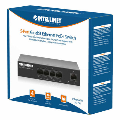 Switch PoE+ con 5 puertos Gigabit - Intellinet México