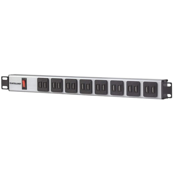 Barra multicontacto con 16 salidas USB Tipo A para rack de 19