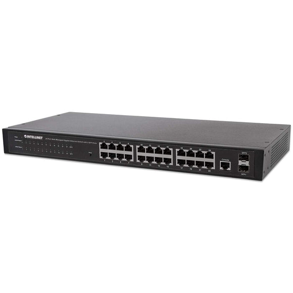 Switch de 24 Puertos Gigabit Ethernet Administrable por Web con 2 puertos SFP Image 1